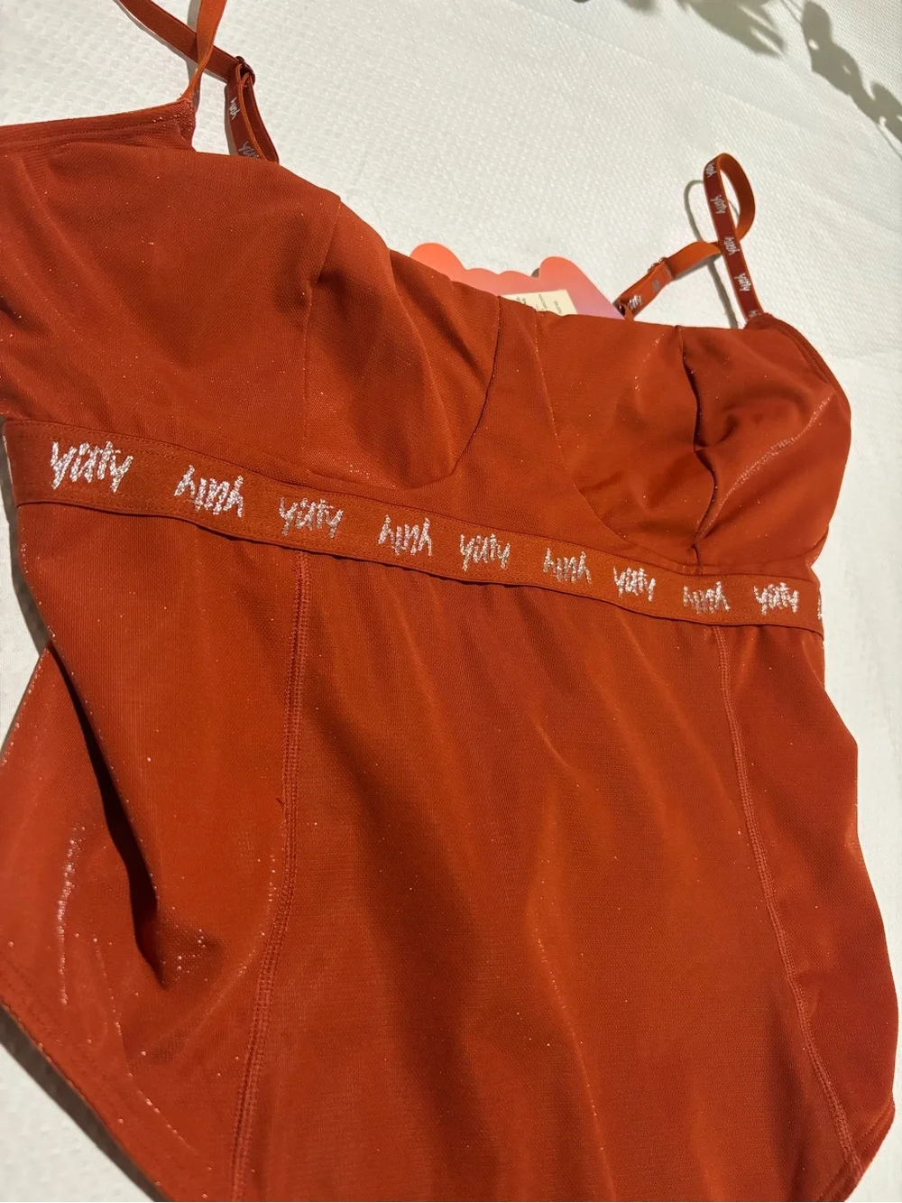 YITTY Rust Orange Shimmer One-Piece - Picture 8 of 16